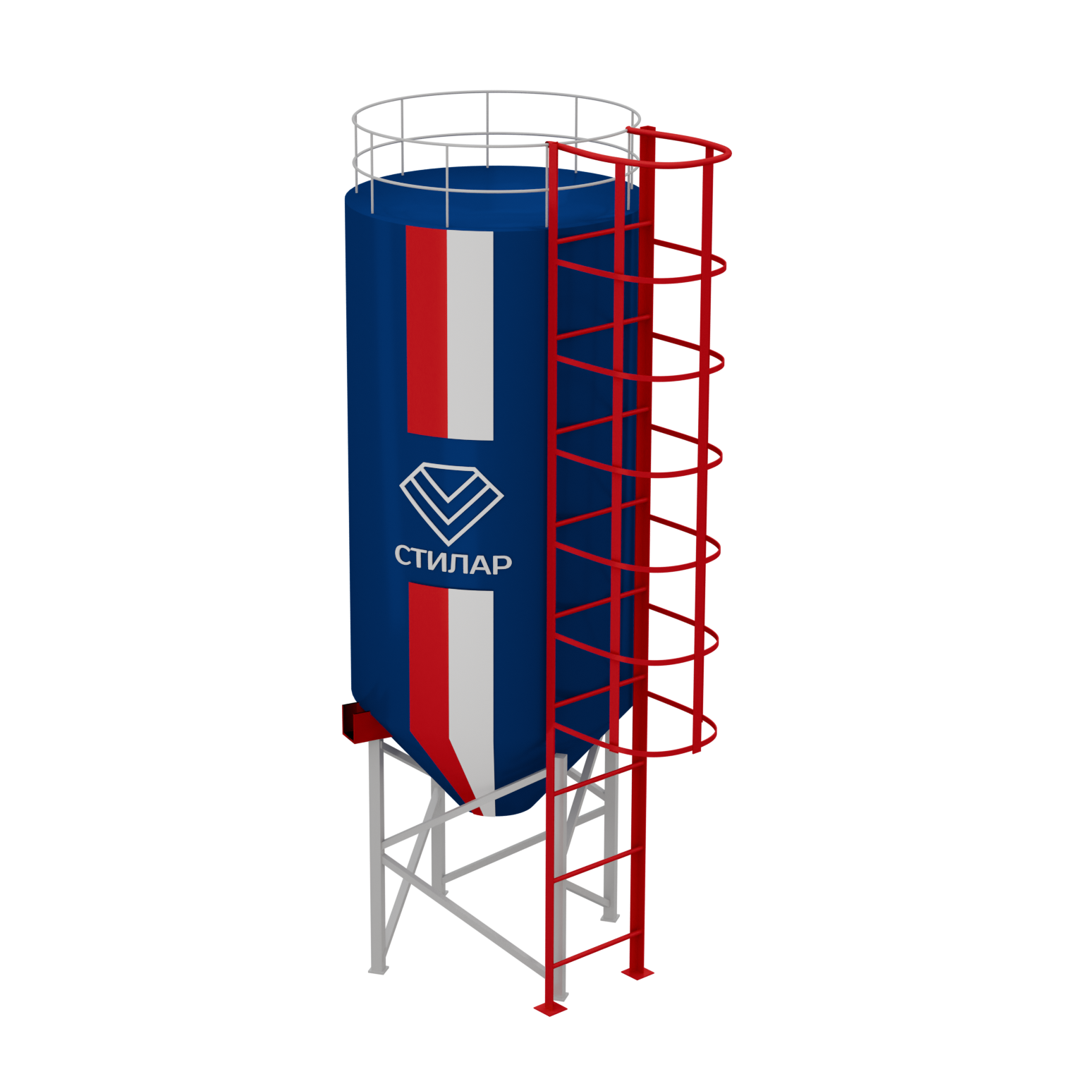 Цельносварный силос для минерального порошка и удобрений 50 м³ от производителя